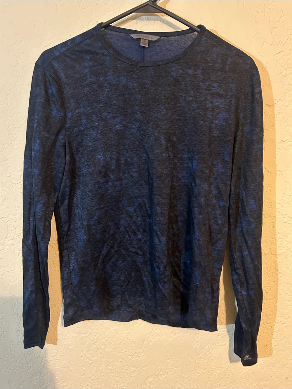 John Varvatos Men's Long Sleeve Crewneck Tee - Navy Blue
